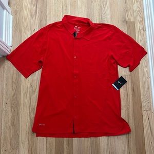 Nike Mens Dri Fit Polo Button Shirt Large